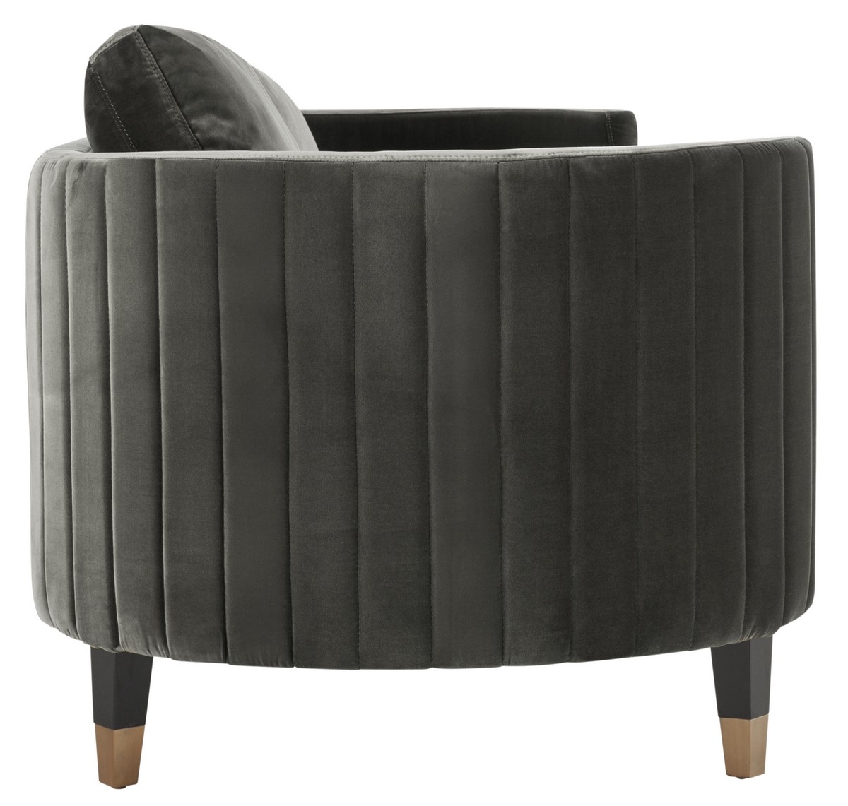 Winford Velvet Sofa - Shale / Black - Safavieh - Image 4