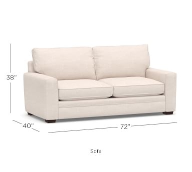 Pearce Square Arm Upholstered Grand Sofa, Down Blend Wrapped Cushions, Performance Heathered Basketweave Dove - Image 5