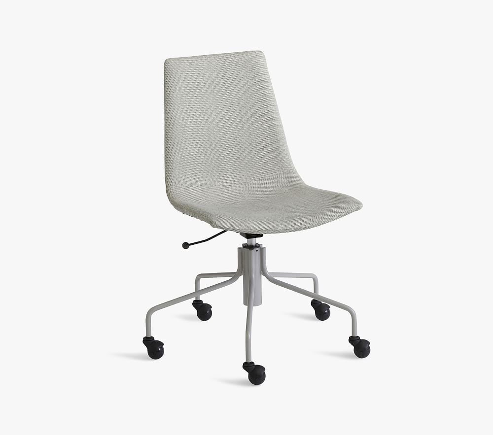 Modern Slope Swivel Task Chair, Basket Slub, Feathered Grey - Image 0