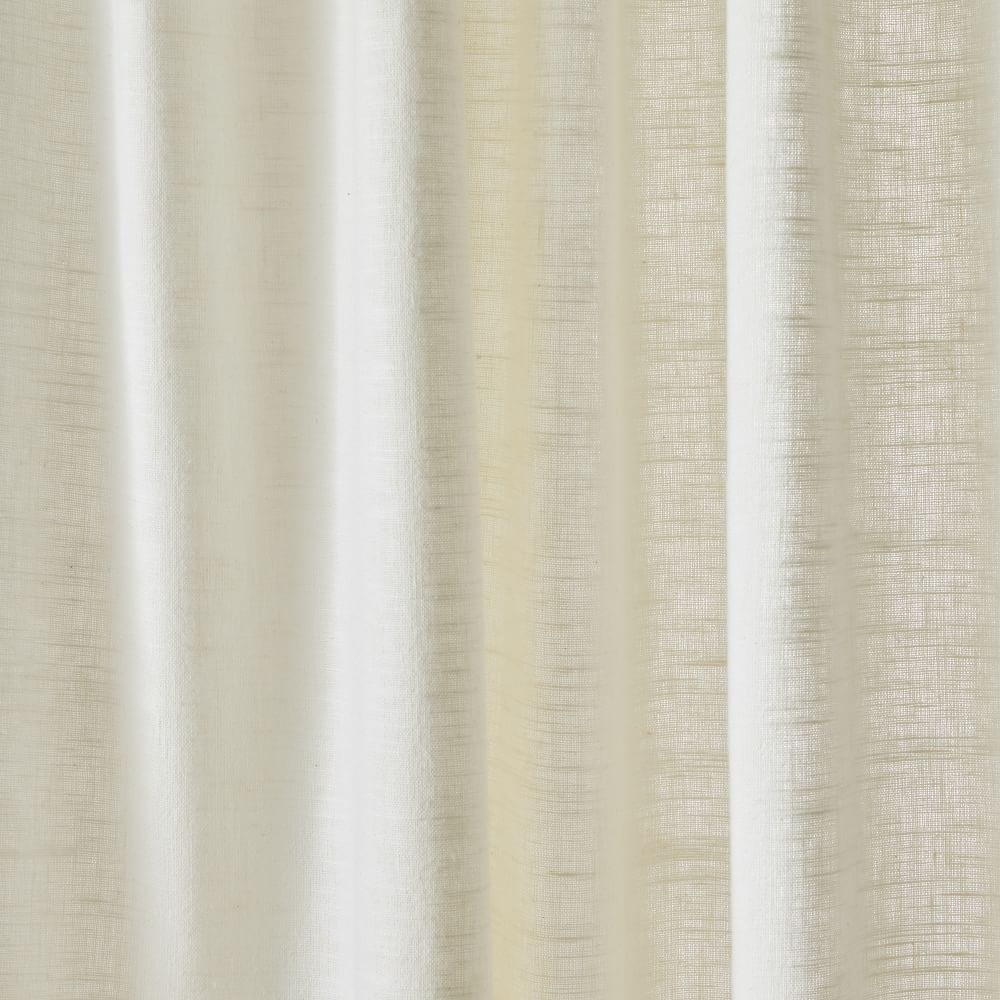 Textured Luxe Linen Curtain, Alabaster, 48"x84" - Image 2