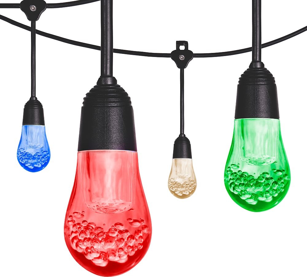 Solar-Powered Color-Changing Outdoor LED String Lights - 12' - Image 0