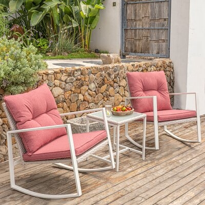Apricity Outdoor Rocking Metal Chair with Cushions - Image 0