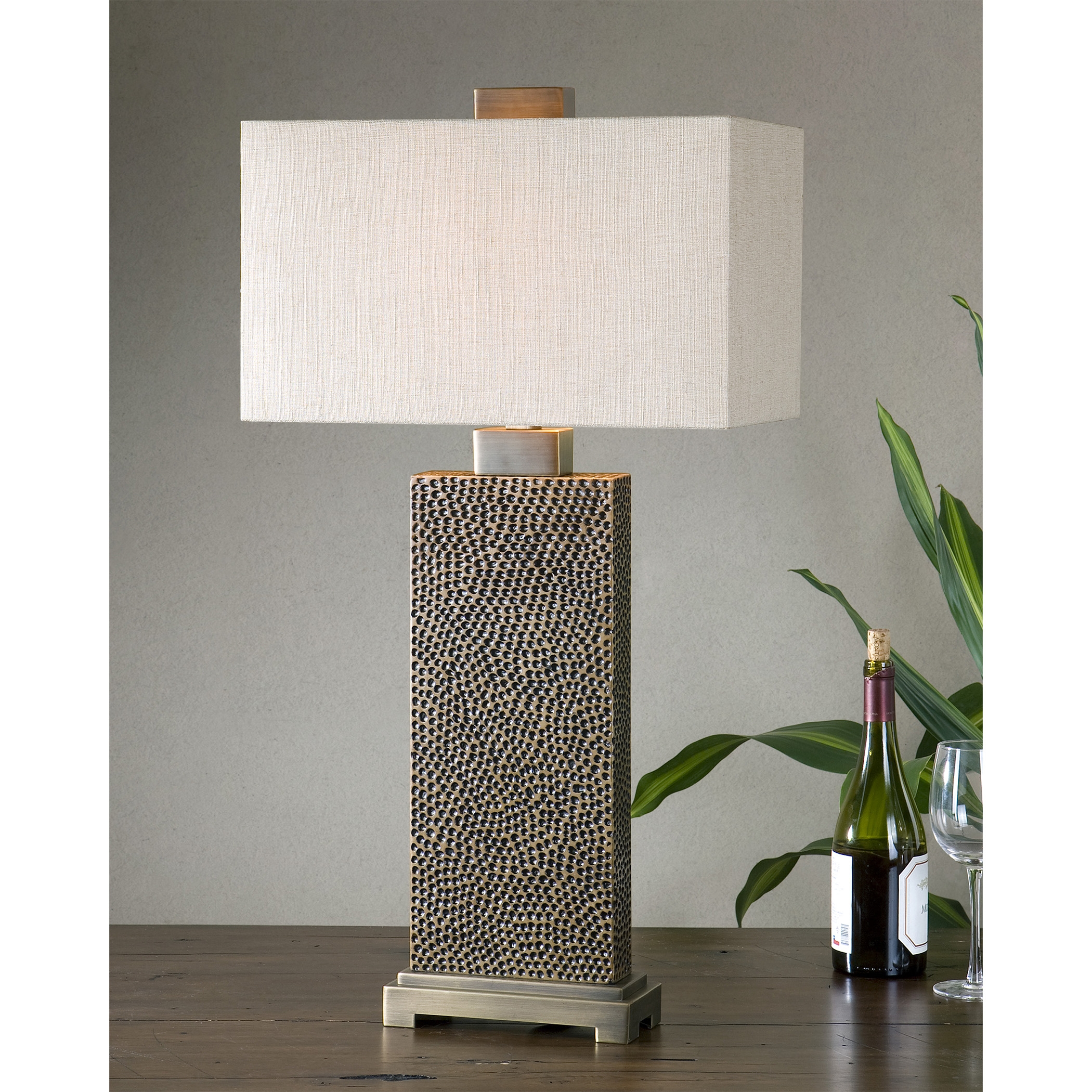 Canfield Coffee Bronze Table Lamp - Image 0