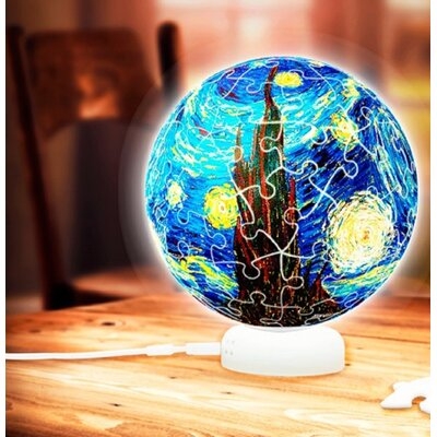 3D Premium Plastic Jigsaw Puzzle Sphere Light (High Quality, Water Resistant, Durable, Recyclable, 3" In Diameter) 60 Pieces - Image 0
