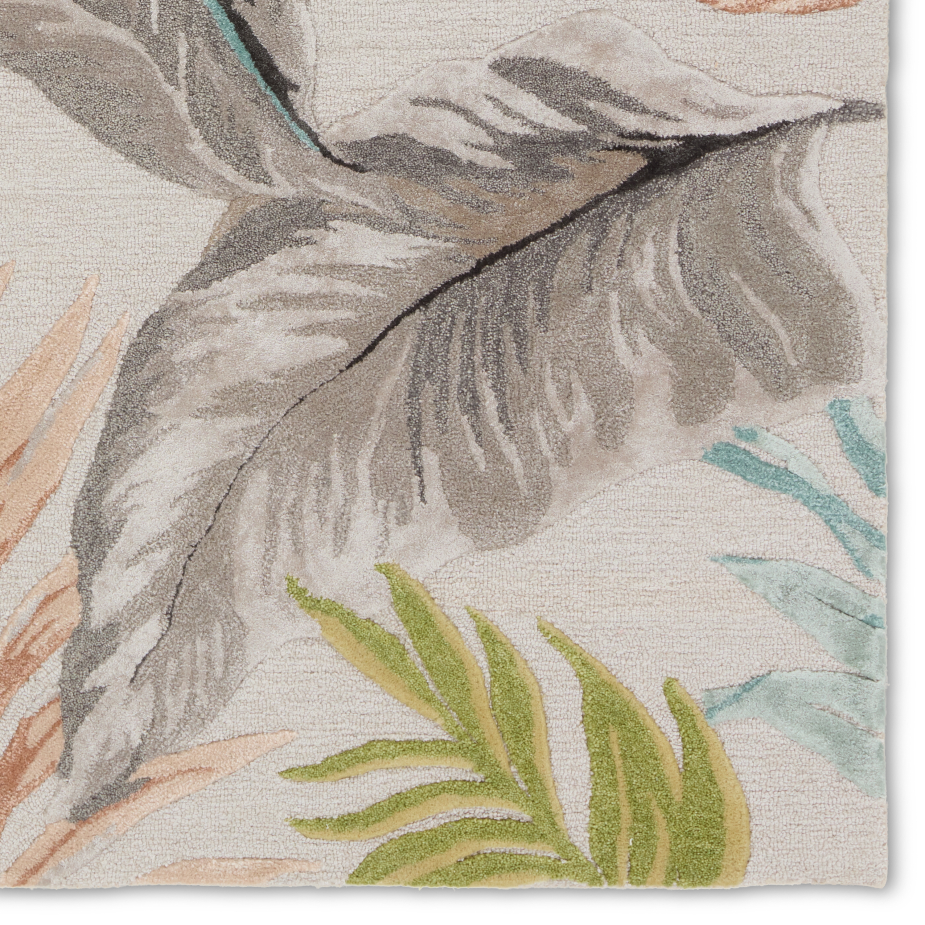 Medley PLM01 Handmade Floral Ivory and Green Area Rug (5'x8') - Image 3