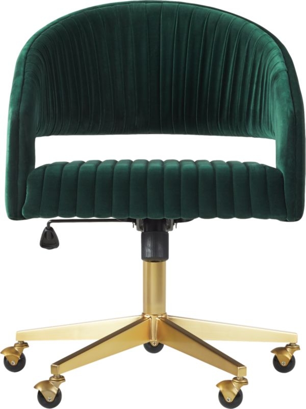Channel Green Velvet Office Chair - Image 0