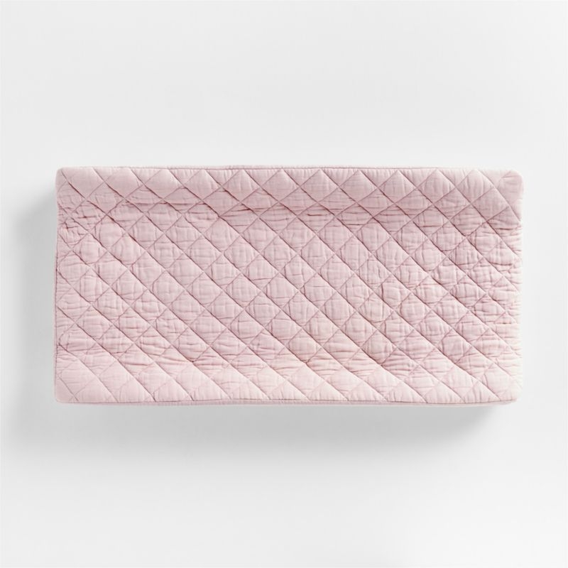 Supersoft Lilac Rose Organic Cotton Gauze Baby Changing Pad Cover - Image 1