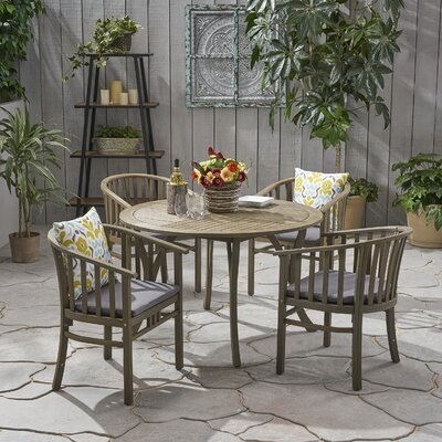 Reichert Outdoor 5 Piece Dining Set with Cushions - Image 0