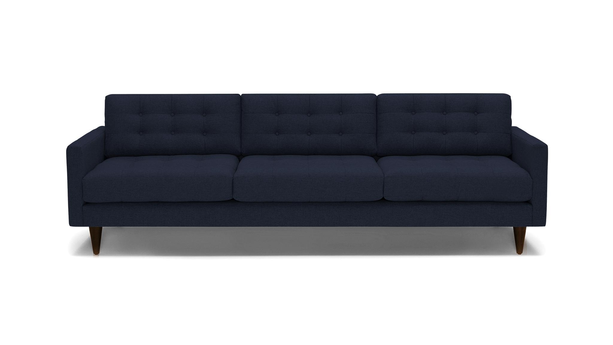 Blue Eliot Mid Century Modern Grand Sofa - Sunbrella Premier Indigo - Mocha - Image 0