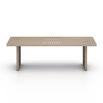 Linear Cutout Outdoor Dining Table,Teak,Brown - Image 1