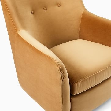 Teddy Chair, Performance Coastal Linen, Platinum, Dark Walnut - Image 5