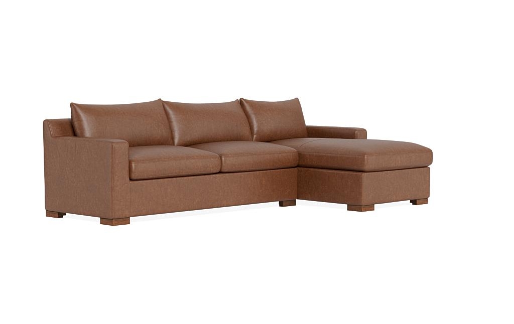 Sloan Leather Sleeper Right Chaise Sectional - Image 1