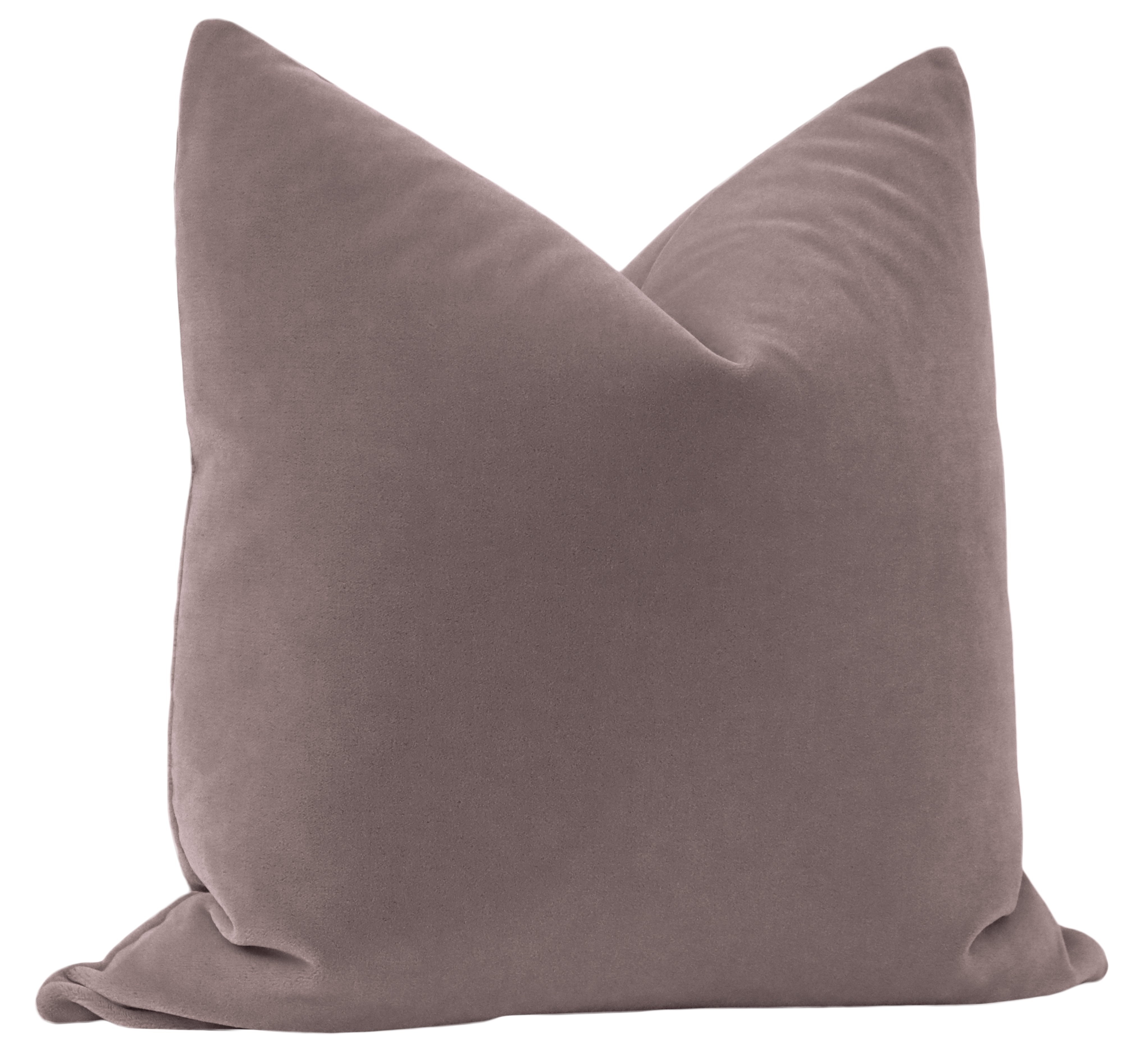 Mohair Velvet Throw Pillow Cover, Smokey Lavender, 18" x 18" - Image 3