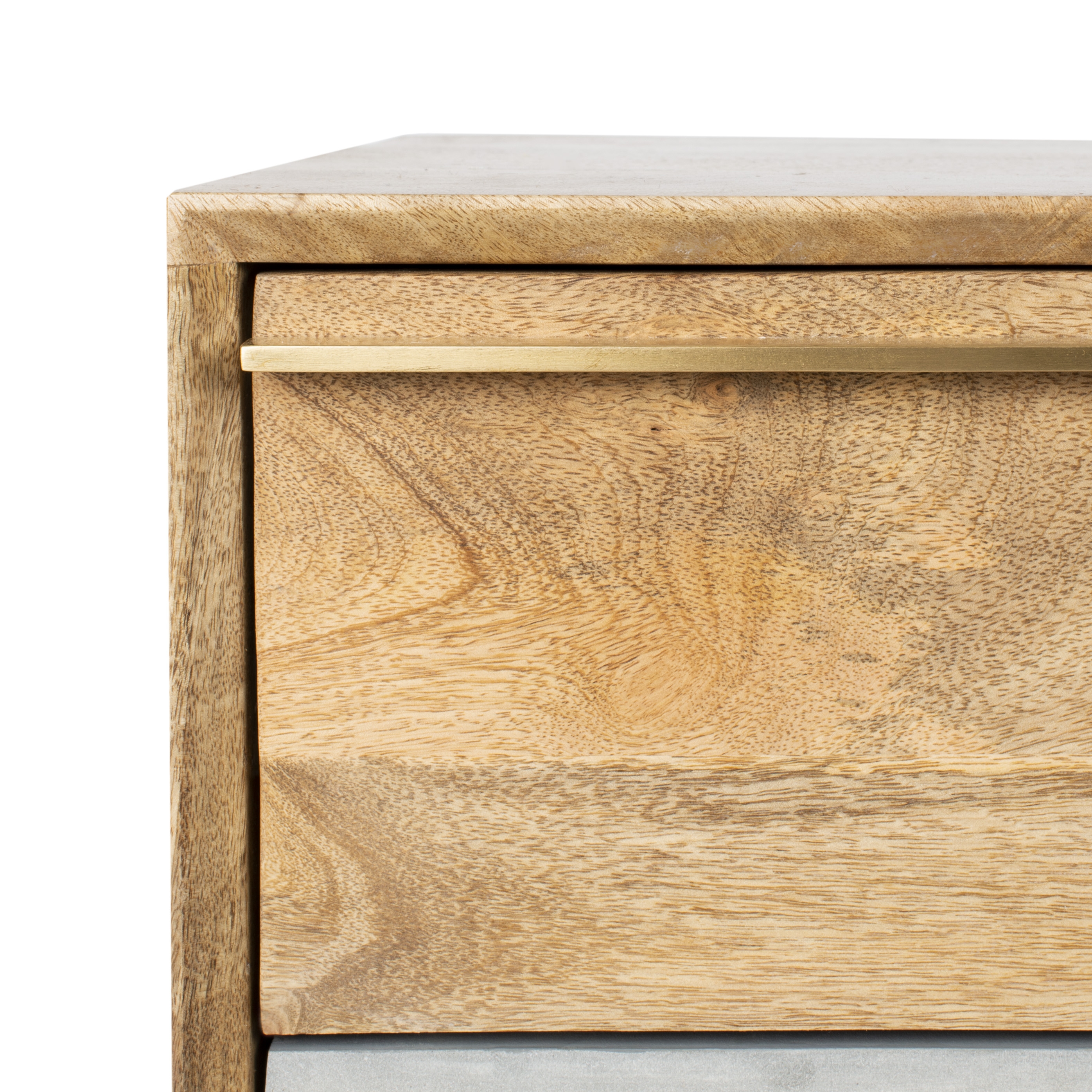 Titan Gold Inlayed Cement Chest - Natural Mango/Brass/Cement - Arlo Home - Image 2