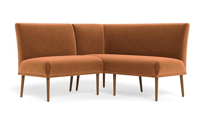 Dorian Upholstered Petite Right Banquette with Tufting Option - Image 1