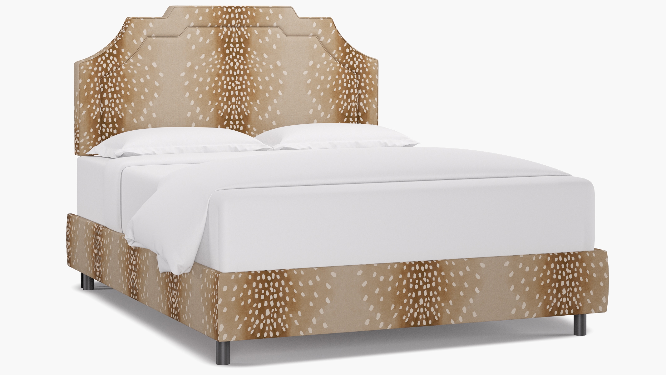 Art Deco Bed, Fawn, Queen - Image 1