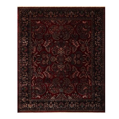 One-of-a-Kind Statesville Hand-Knotted Sarouk Burgundy 8' x 9'1" Wool Area Rug - Image 0