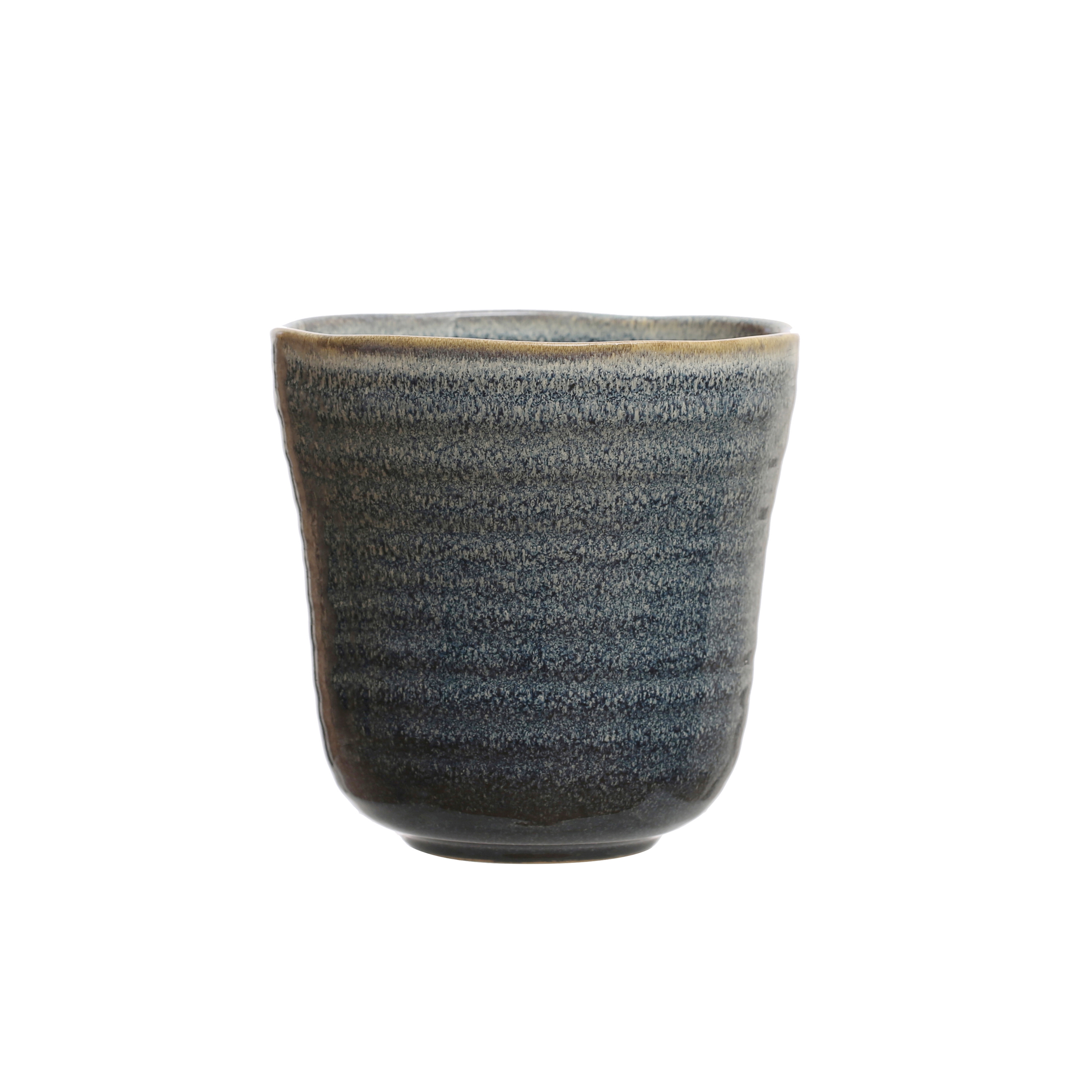 6.5 Inches Stoneware Planter with Reactive Glaze, Holds 5 Inches Pot, Blue - Image 0