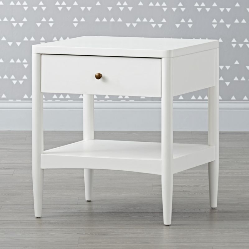 Set of 2 Hampshire White Wood Kids Nightstand with Drawer - Image 9