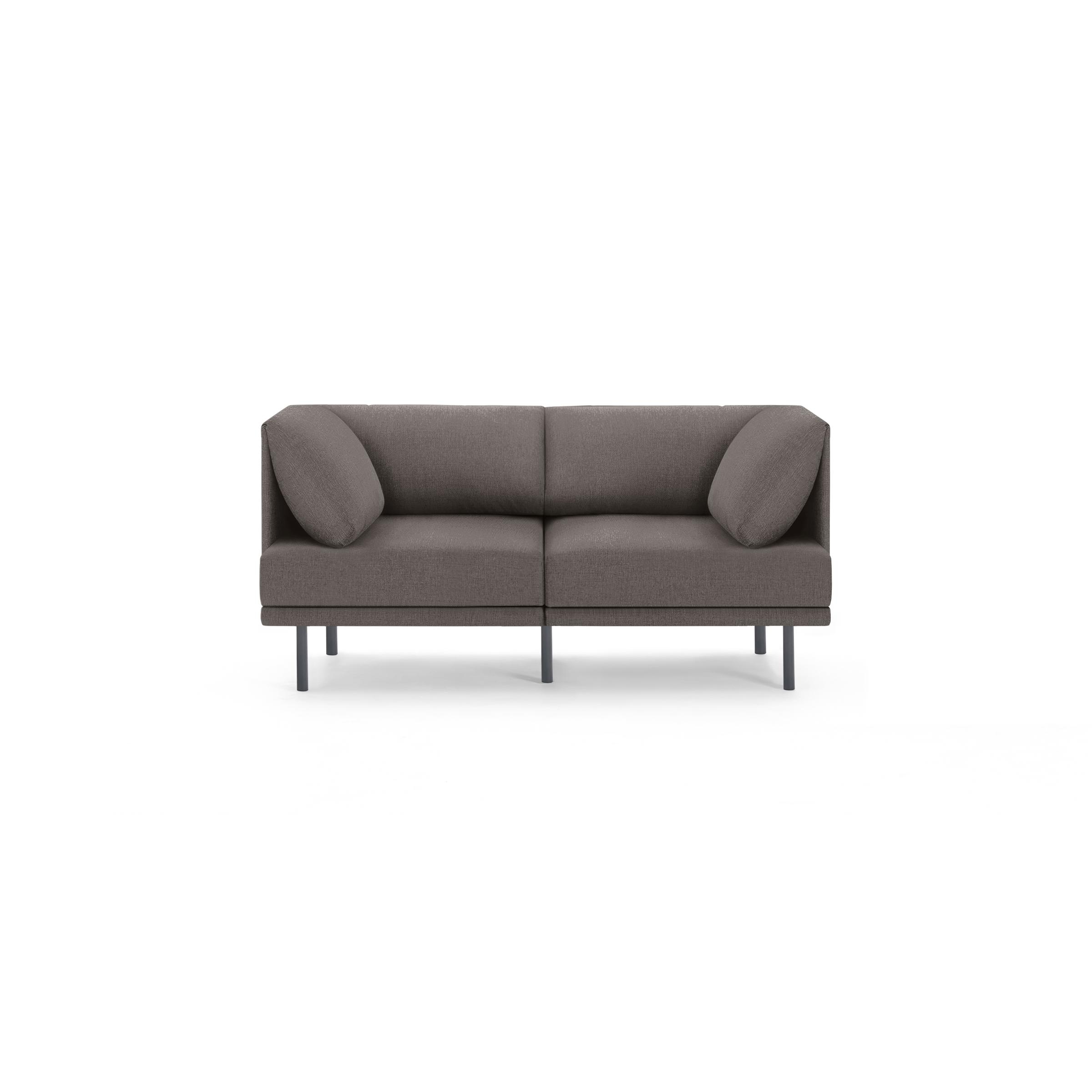 Range 2-Piece Sofa - Heather Charcoal - Performance Basketweave / Black - Metal - Image 0