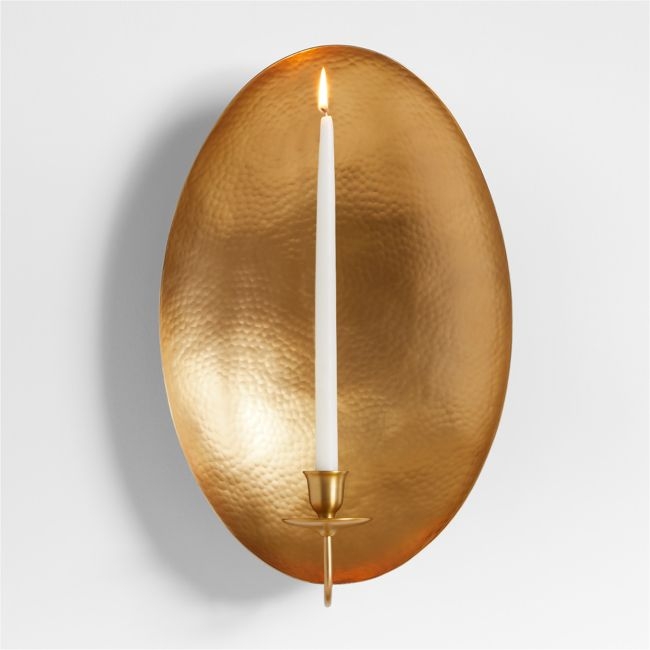 Odate Brass Hammered Metal Wall Sconce - Image 0