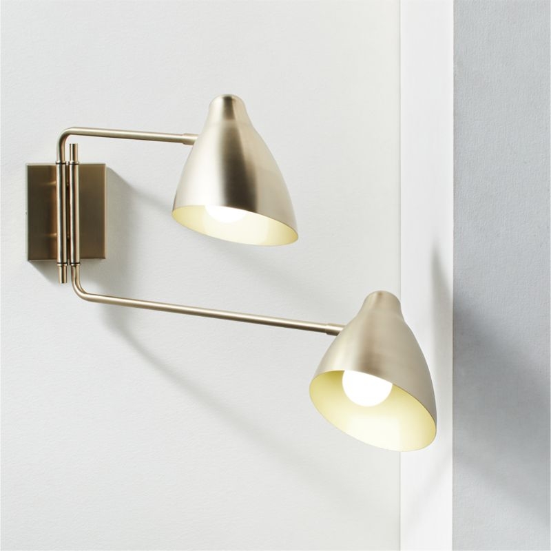 Deuce Brass Double Wall Sconce - Image 1