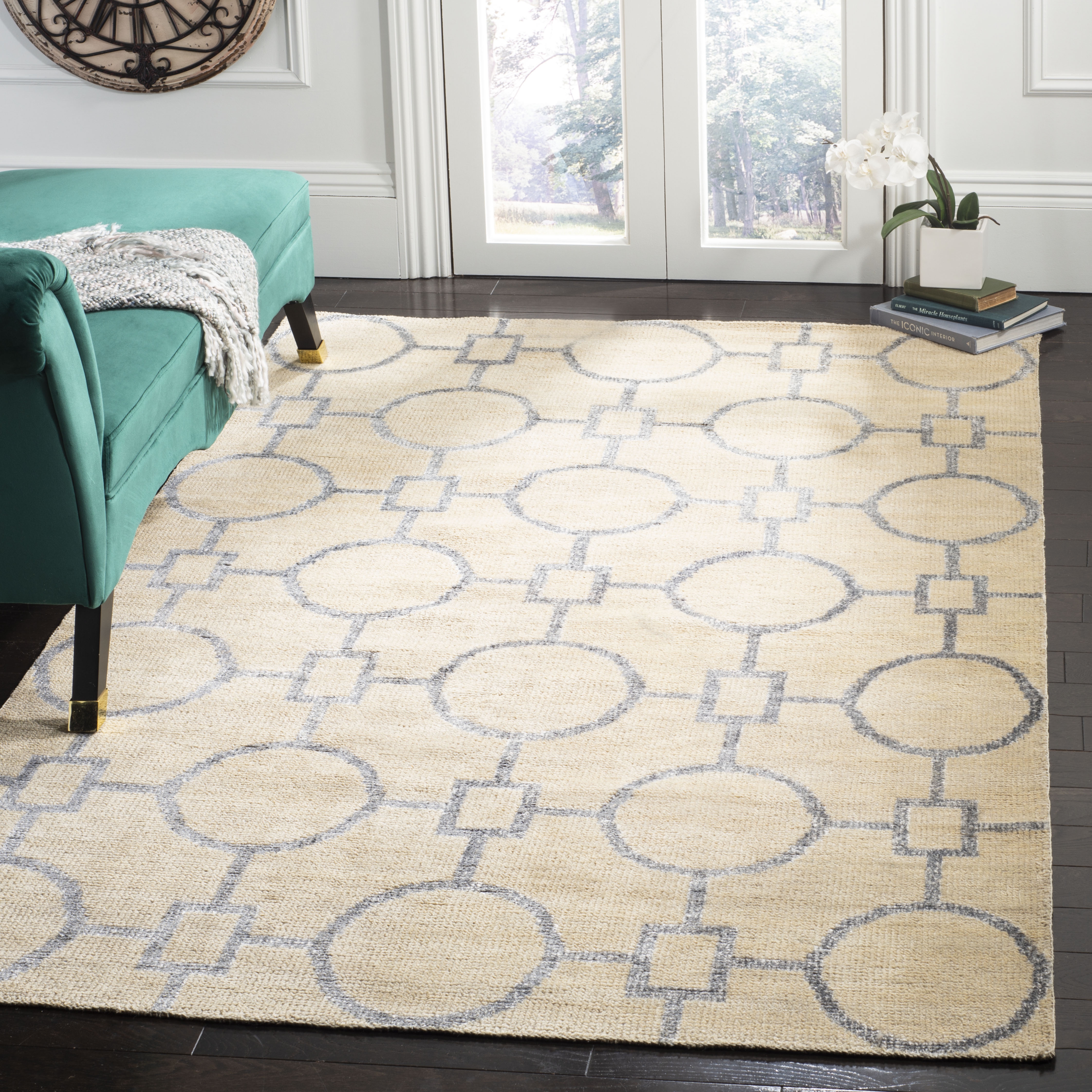 Arlo Home Hand Knotted Area Rug, STW202A, Beige,  8' X 10' - Image 1