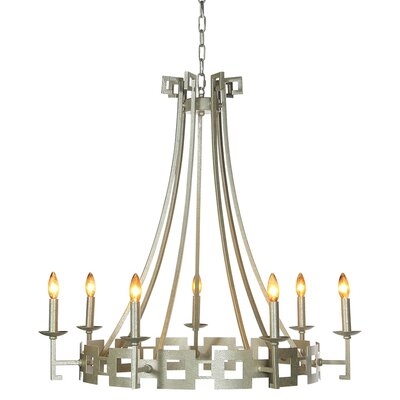 Palm Beach 7 - Light Candle Style Wagon Wheel Chandelier - Image 0