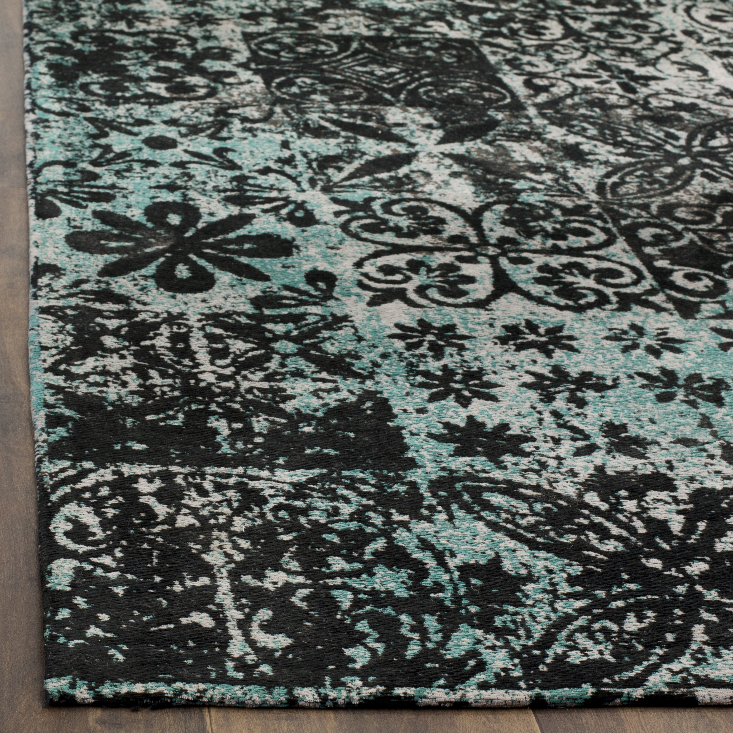 Arlo Home Woven Area Rug, CLV221A, Teal/Black,  3' X 5' - Image 1