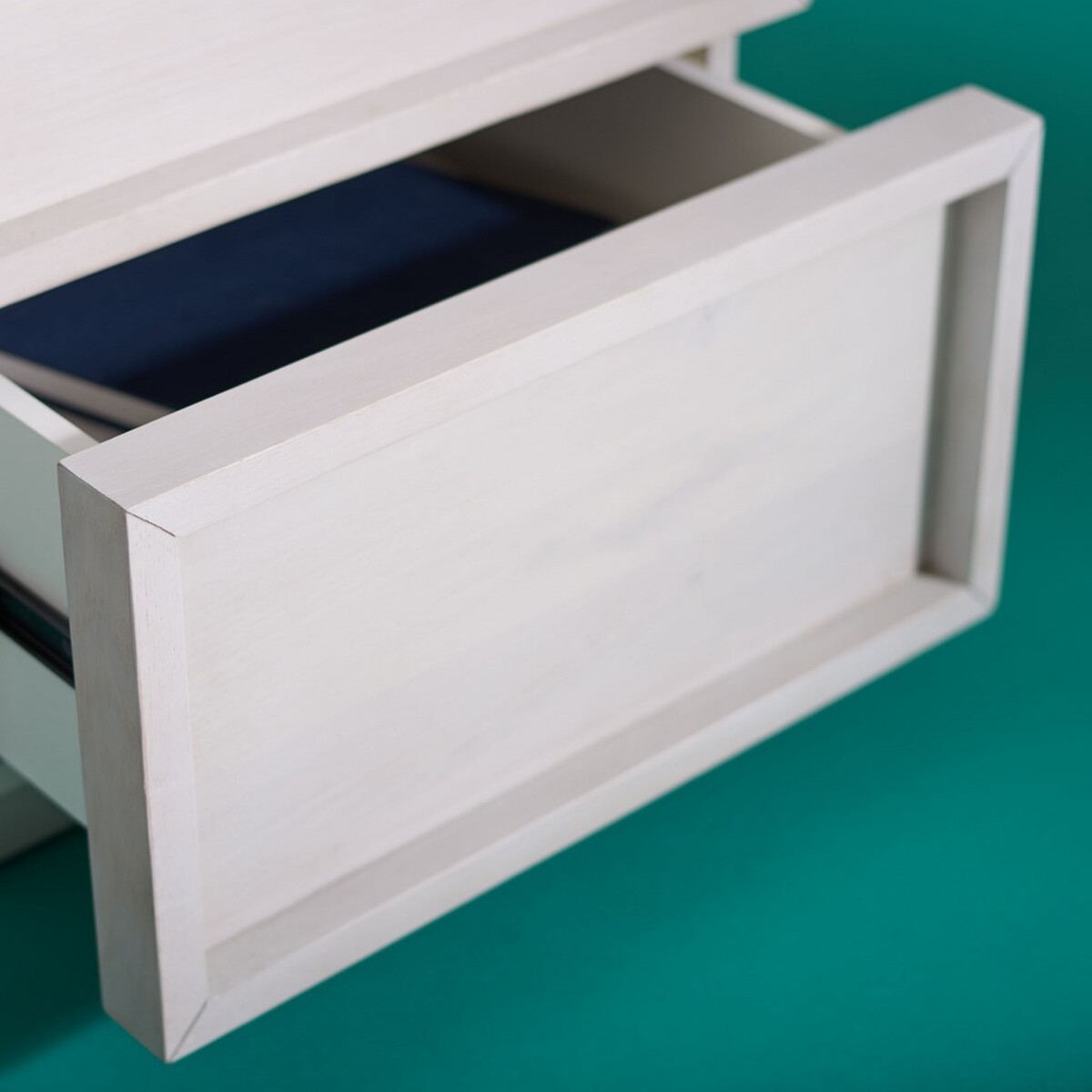 Zeus 2 Drawer Nightstand - White Wash  - Image 2