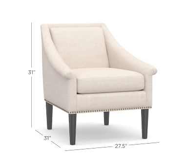 SoMa Valerie Upholstered Armchair, Polyester Wrapped Cushions, Performance Boucle Oatmeal - Image 2