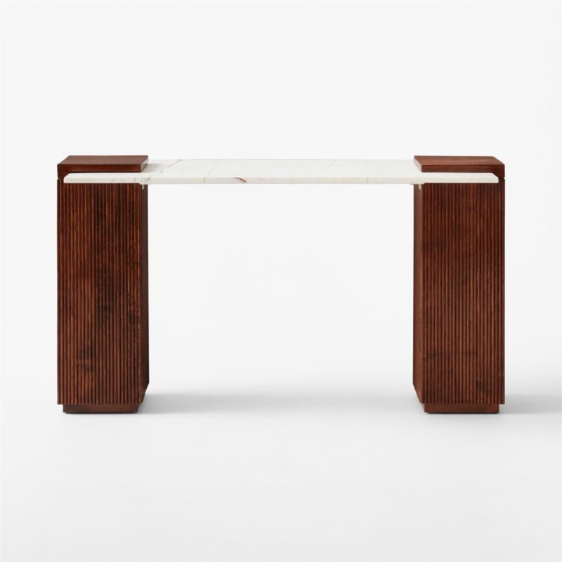 Reach White Marble-Top Desk - Image 1