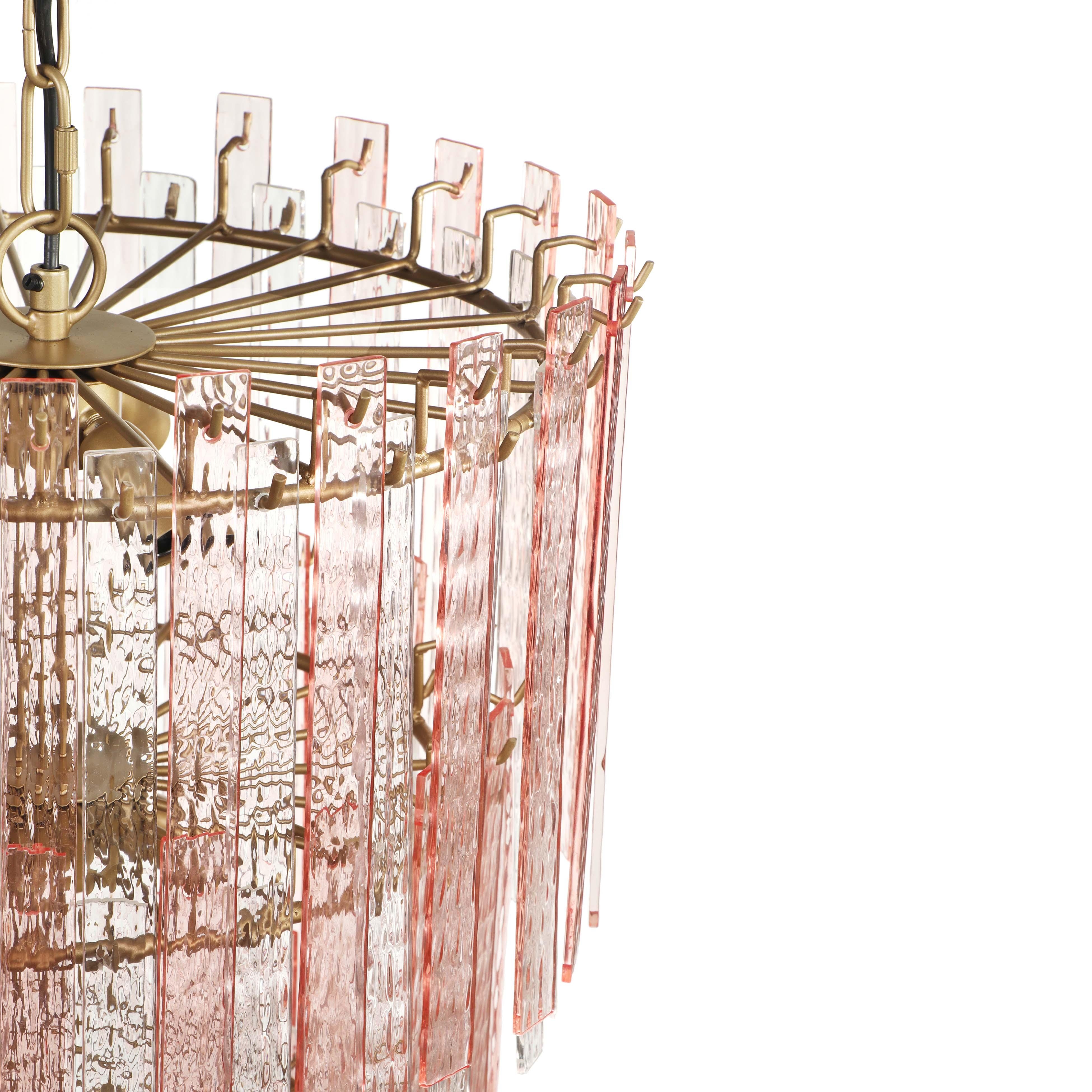Hampshire Pink Acrylic 3-Tier Chandelier - Image 3