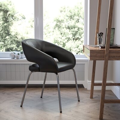 Black Leather Side Chair - Image 0