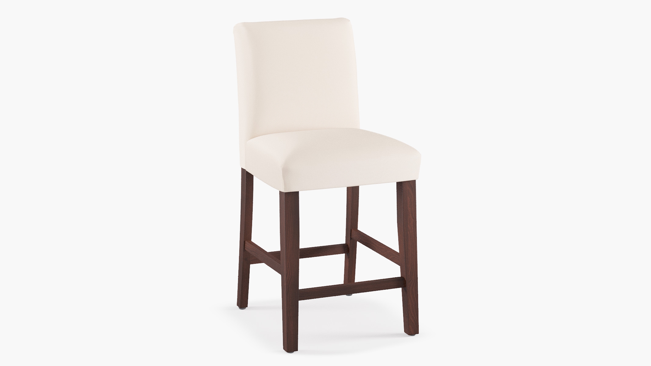 Classic Dining Counter Stool, Natural Twill, Espresso - Image 1