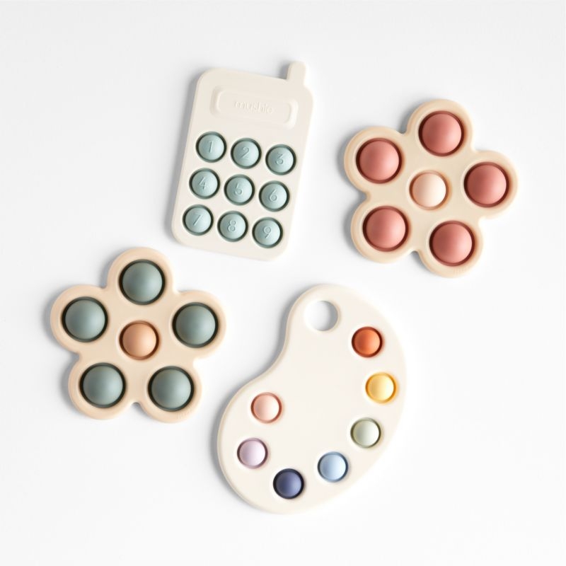 Mushie Silicone Paint Palette Baby Press Toy - Image 1