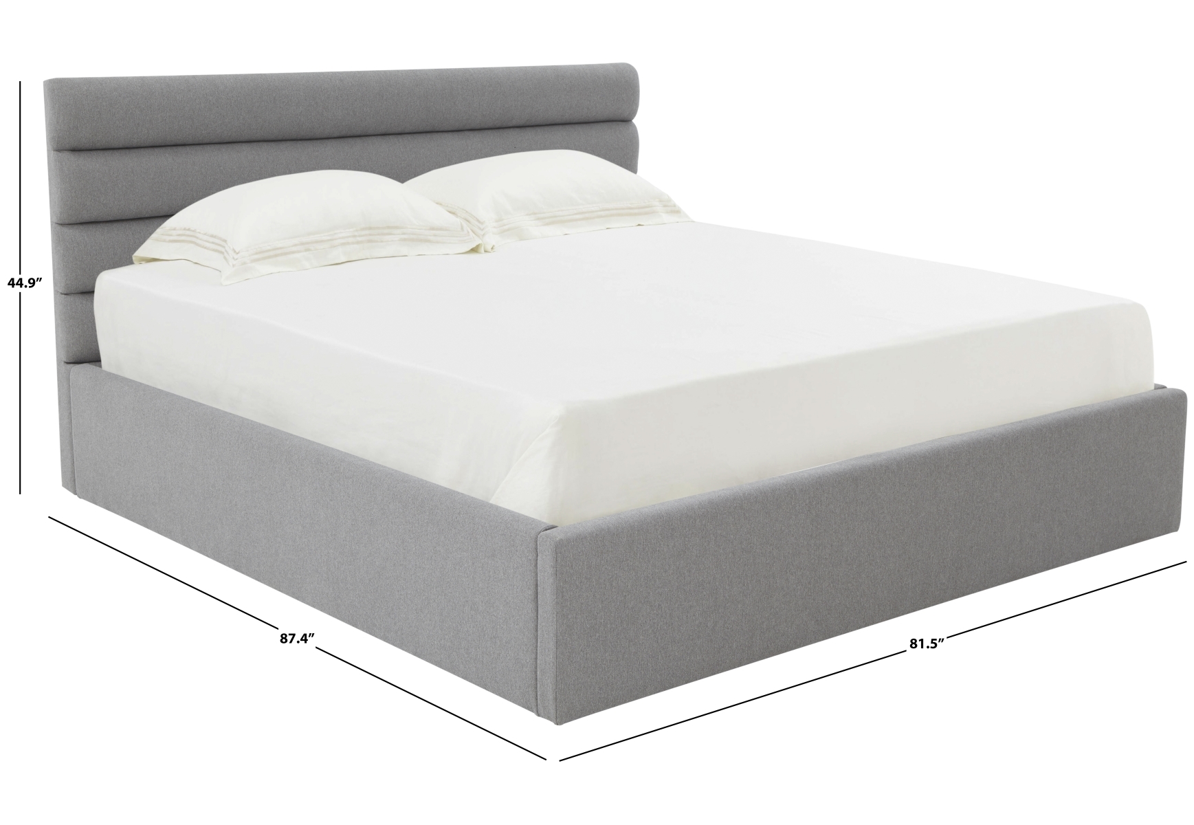 Jaybella Lowprofile Tufted Bed - Light Grey - Image 5