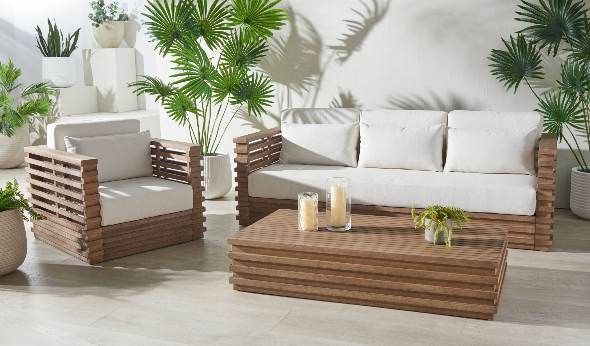 Tortuga Patio Coffee Table - Natural - Image 1