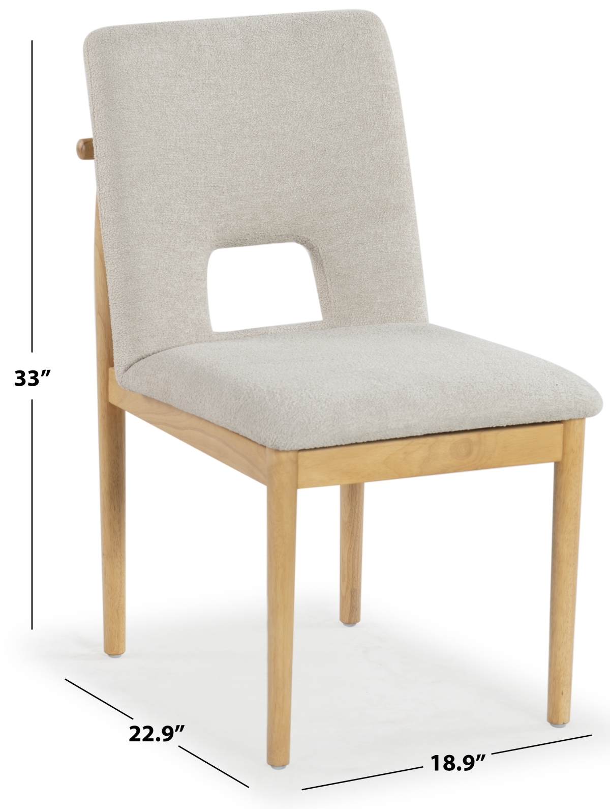 set of 2 Benjy Dining Chair - Beige/Natural - Image 9
