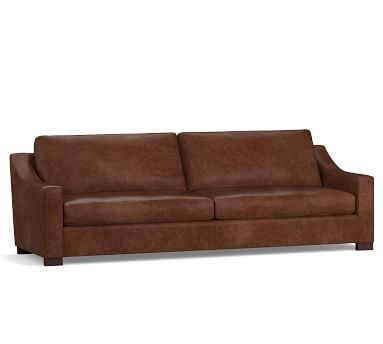 Turner Slope Arm Leather Sofa 3-Seater 85.5", Down Blend Wrapped Cushions, Statesville Molasses - Image 3