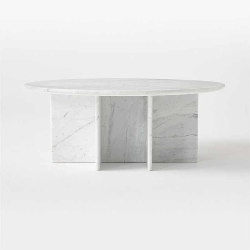 Pasar 42" White Marble Coffee Table - Image 1