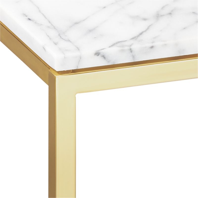 Smart Brass C Table with White Marble Top - Image 3