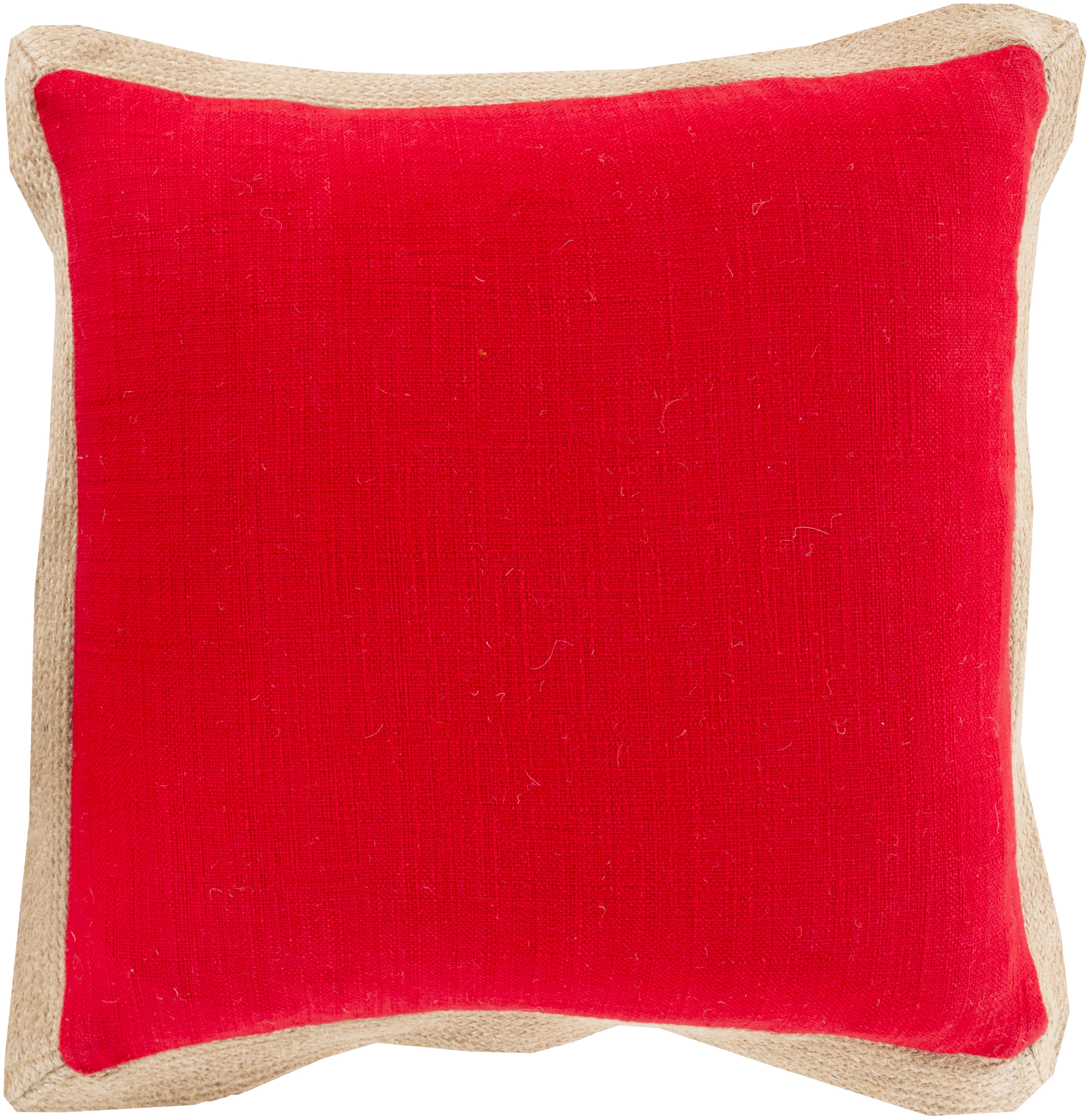 Jute Flange JF-002 22"L x 22"W Polyester Filled Pillow - Image 0