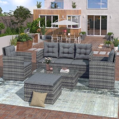 Gaytha 62.9" Wide Outdoor Symmetrical Patio Sectional with Cushions - Image 0