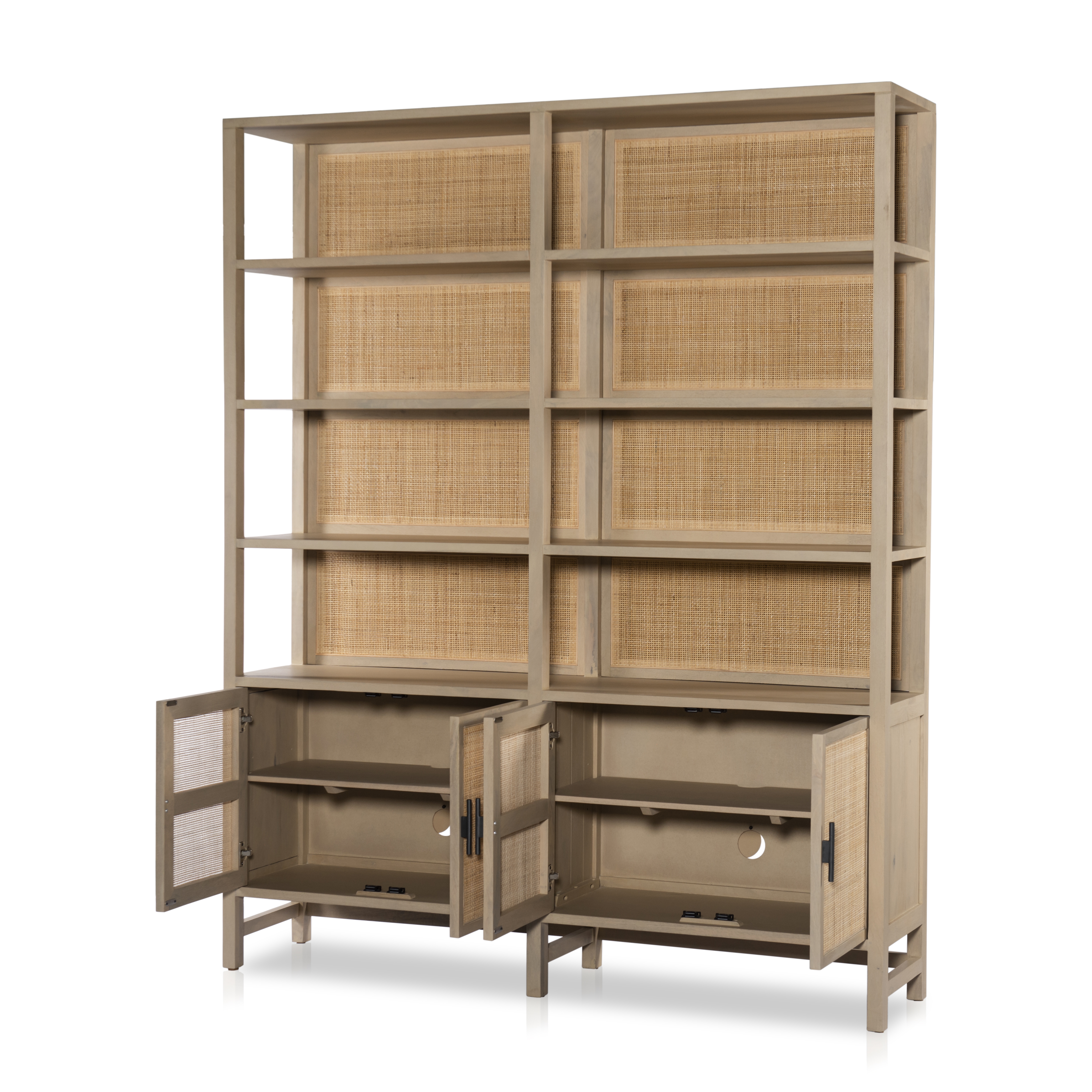 Caprice Wide Bookshelf-Natural Mango - Image 3