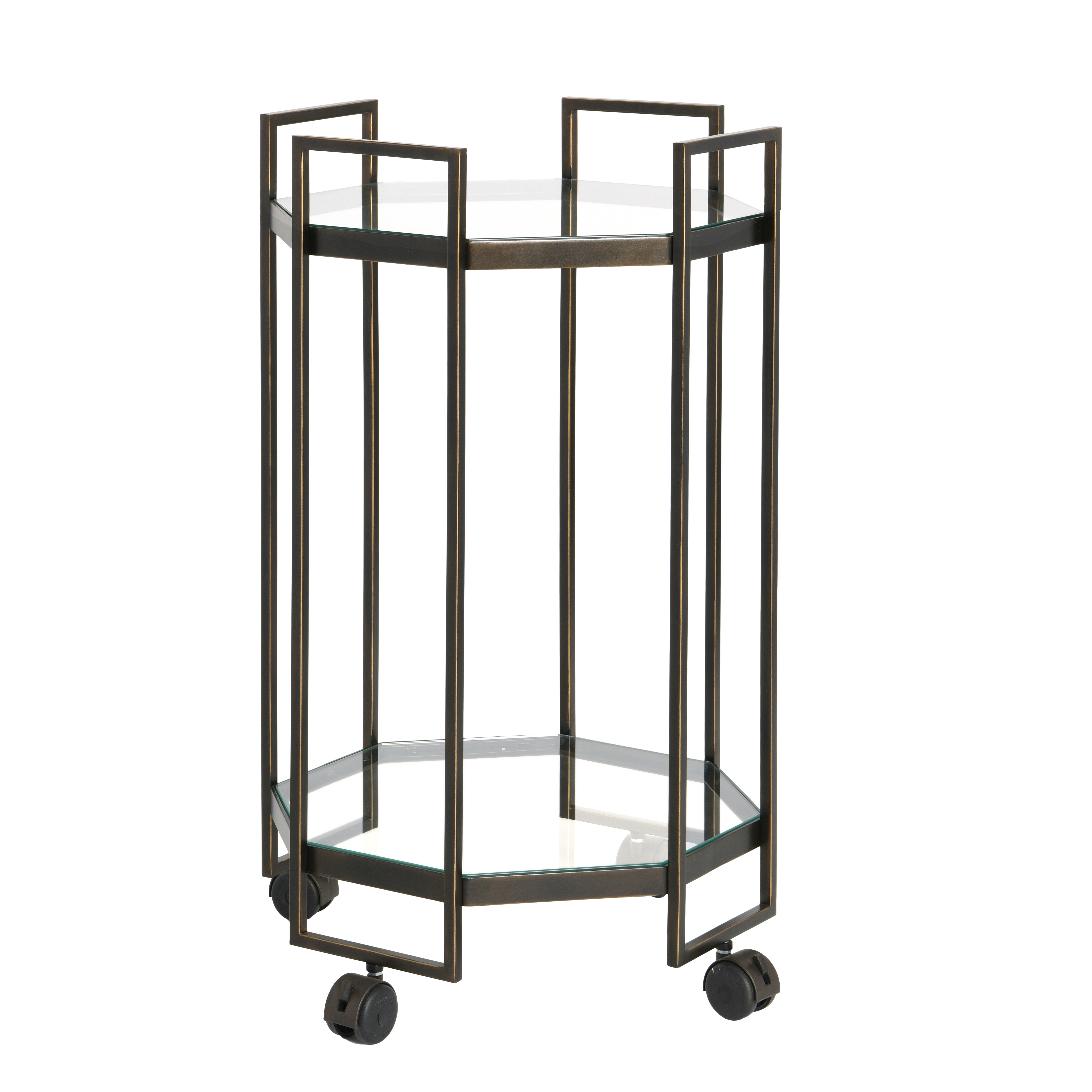 Octagon Black Metal Bar cart - Image 0