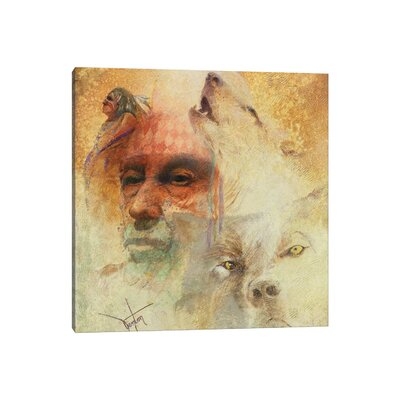 Call Of The White Wolf by Denton Lund - Wrapped Canvas Painting - Image 0