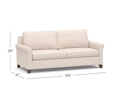 Cameron Roll Arm Upholstered Deep Seat Sofa 2-Seater 88", Polyester Wrapped Cushions, Performance Boucle Oatmeal - Image 5