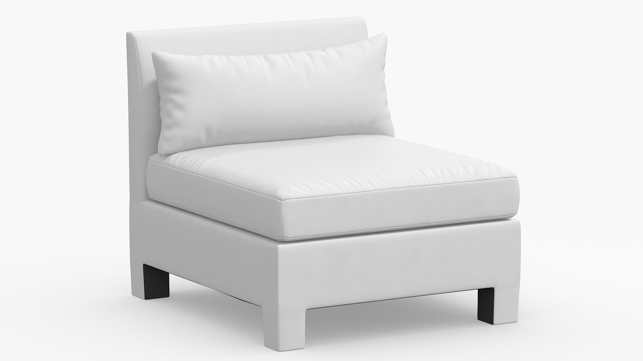 Modern Slipper Chair, White Classic Velvet - Image 0