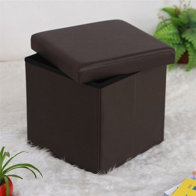 Ottoman Cube Footrest Stool Brown - Image 0